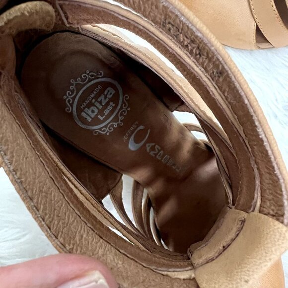 Jeffrey Campbell Womens 5 Vector Tan Camel Leather Wedge Gladiator Cage Booties - Picture 11 of 11